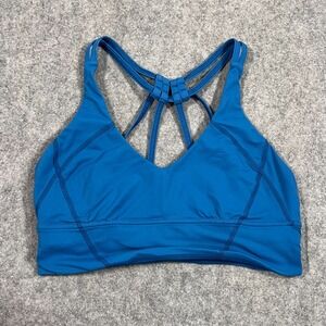 Lululemon Athletica Jet Set Blue As You Like Strappy Sports Bra Women's Size 8